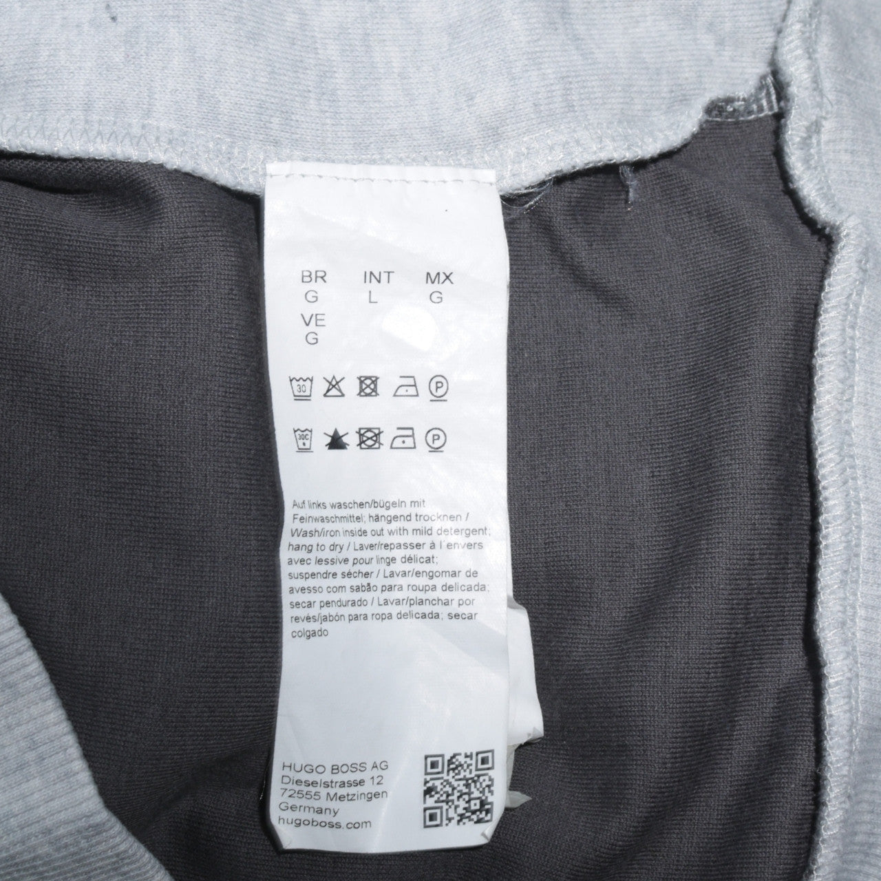 Hugo Boss Men's Grey Crew Neck Logo Pullover Sweatshirt L