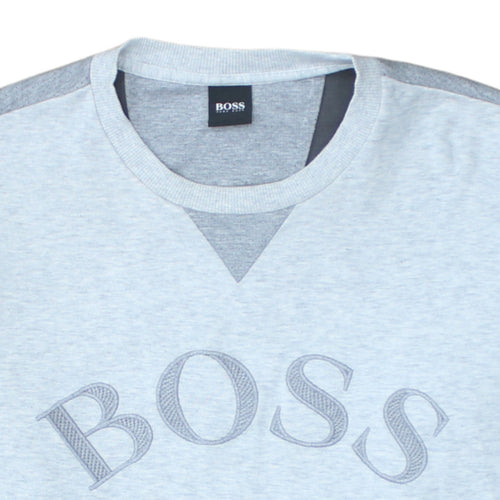 Hugo Boss Men's Grey Crew Neck Logo Pullover Sweatshirt L