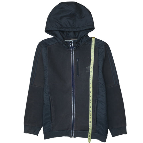 Adidas Men's Black Full Zip Hooded Fleece Sweatshirt Size L