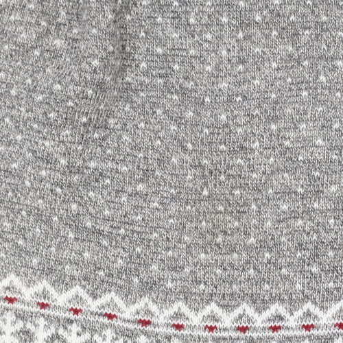 Mantaray Men Grey Fair Isle 1/4 Zip Winter Jumper Size M