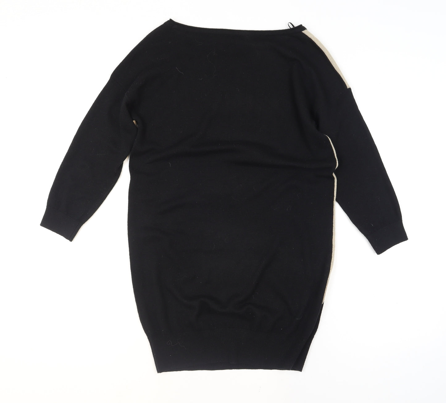 Wallis Women Black Beige Geometric Knit Pullover Jumper S