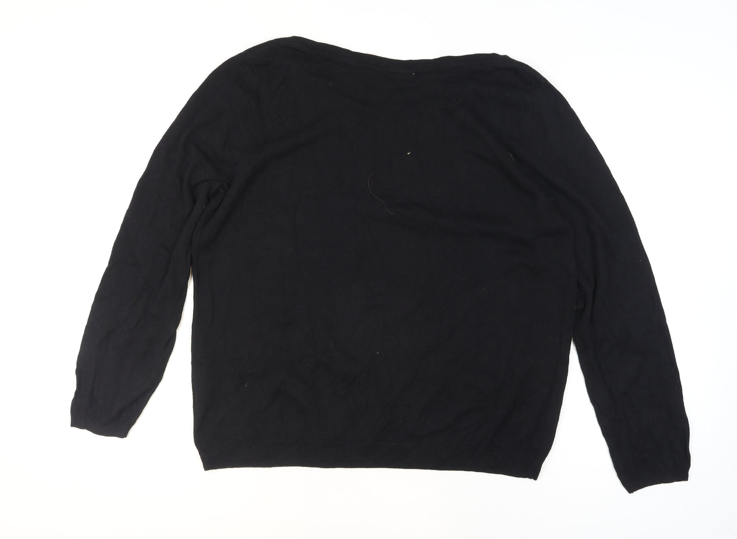 Wallis Women's Black Sequin Knit Jumper Size 14