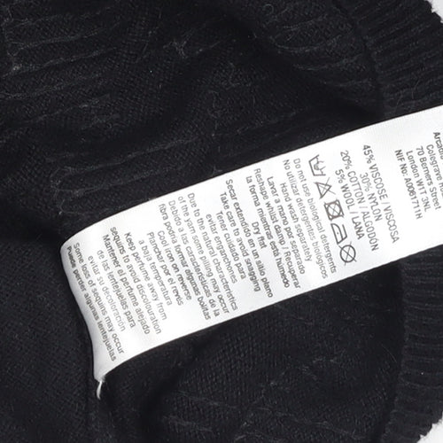 Wallis Women's Black Sequin Knit Jumper Size 14
