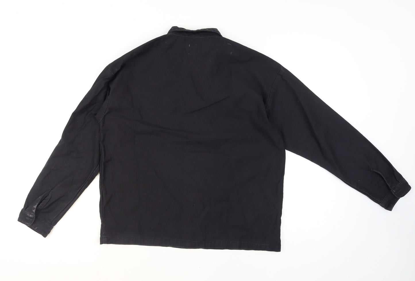 Carhartt Men Black L Long Sleeve Cotton Button-Up Workwear Shirt