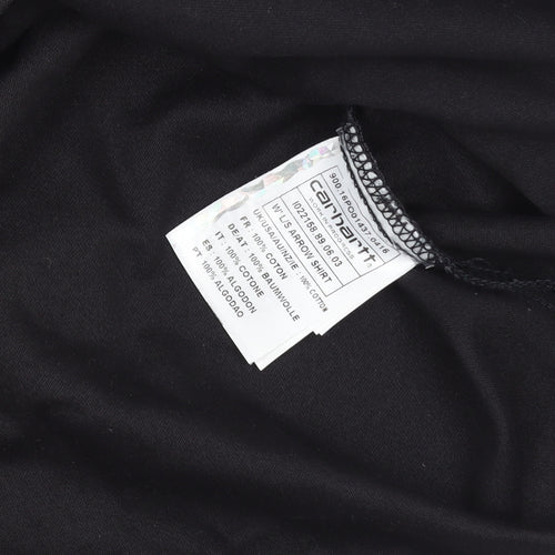 Carhartt Men Black L Long Sleeve Cotton Button-Up Workwear Shirt
