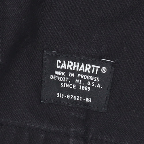 Carhartt Men Black L Long Sleeve Cotton Button-Up Workwear Shirt
