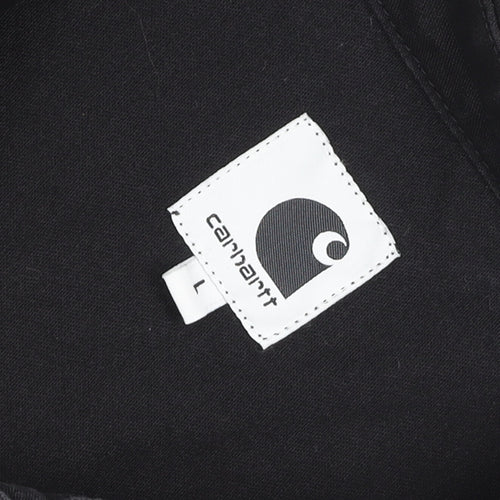 Carhartt Men Black L Long Sleeve Cotton Button-Up Workwear Shirt