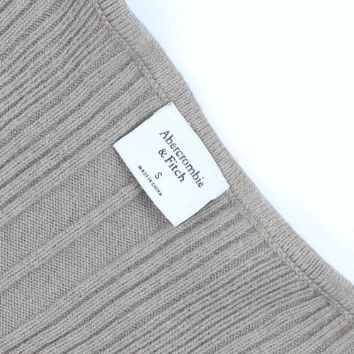 Abercrombie & Fitch Women's Beige Ribbed Knit Sweetheart Neck Bodysuit Size S