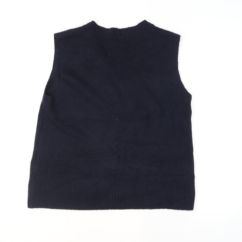 Zara Womens Black Wool Blend V-Neck Sleeveless Knit Vest Size 8