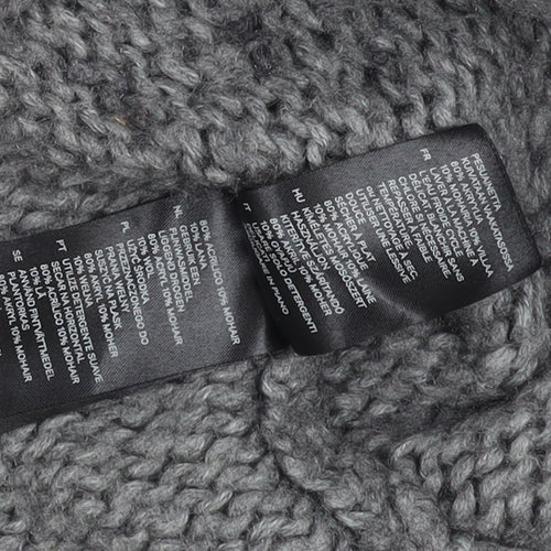 H&M Women’s Grey Chunky Cable Roll Neck Jumper Size 12