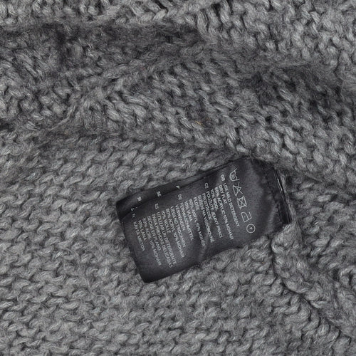 H&M Women’s Grey Chunky Cable Roll Neck Jumper Size 12