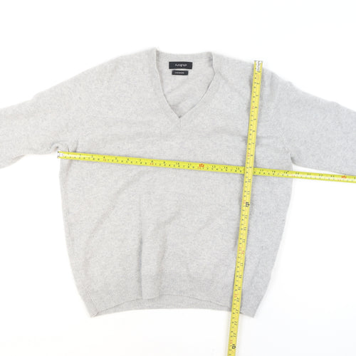 Marks and Spencer Autograph Men’s Grey Cashmere V-Neck Jumper L