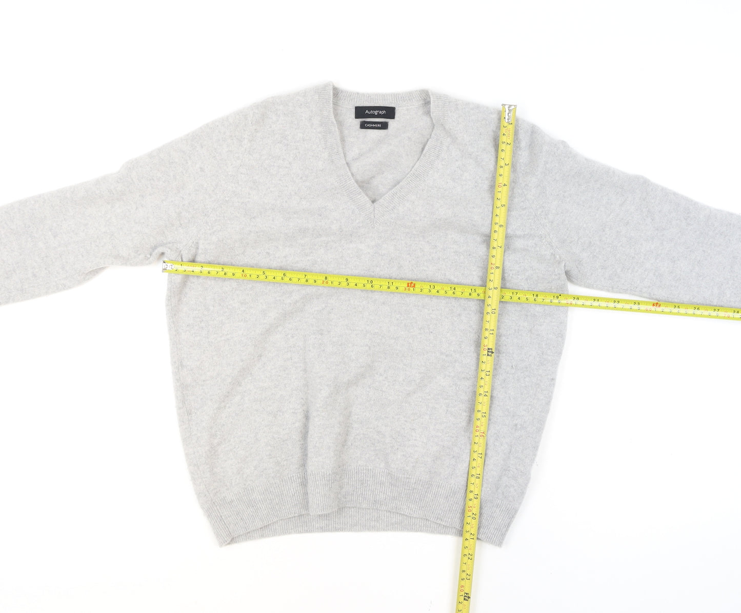 Marks and Spencer Autograph Men’s Grey Cashmere V-Neck Jumper L