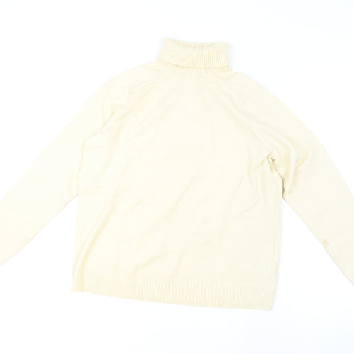 Marks and Spencer Women Beige Roll Neck Knit Jumper M