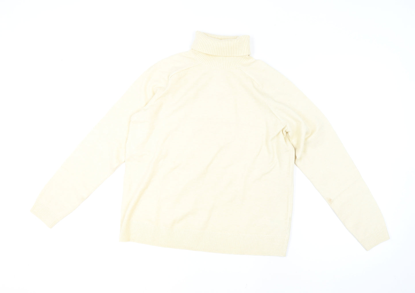 Marks and Spencer Women Beige Roll Neck Knit Jumper M