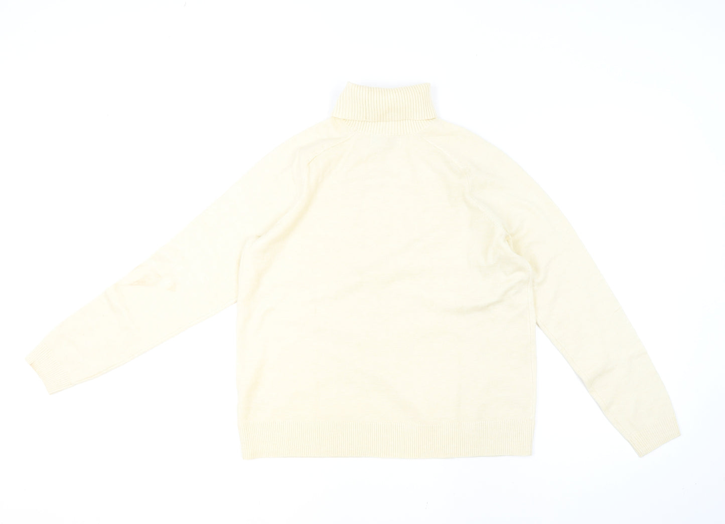 Marks and Spencer Women Beige Roll Neck Knit Jumper M