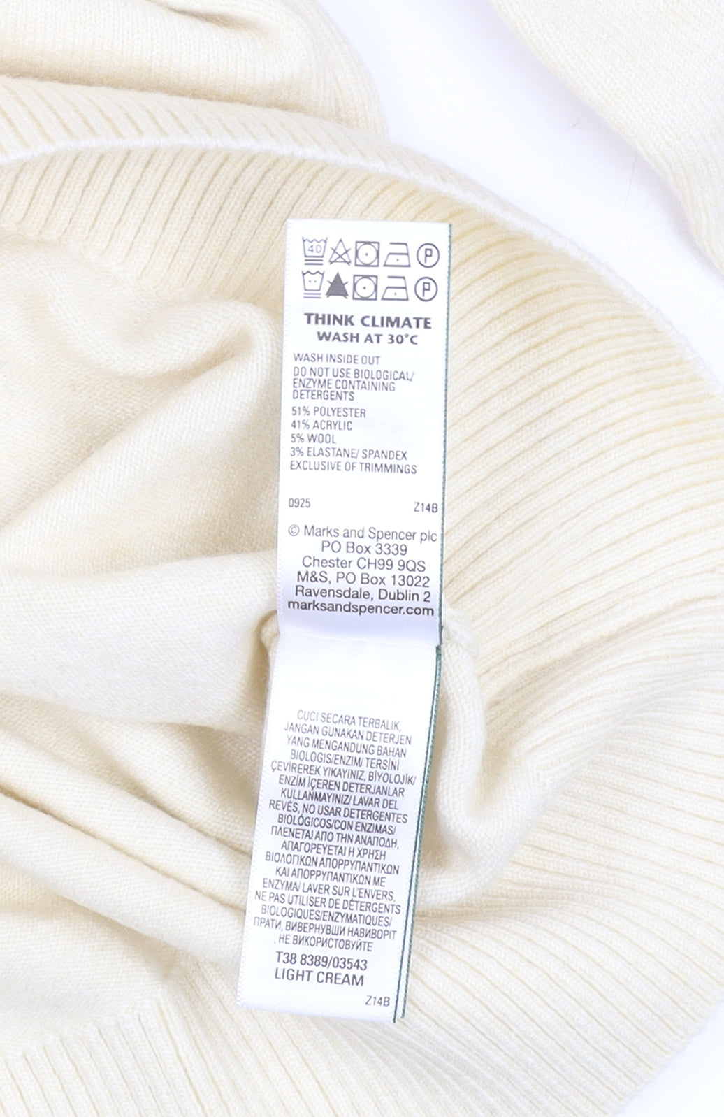 Marks and Spencer Women Beige Roll Neck Knit Jumper M