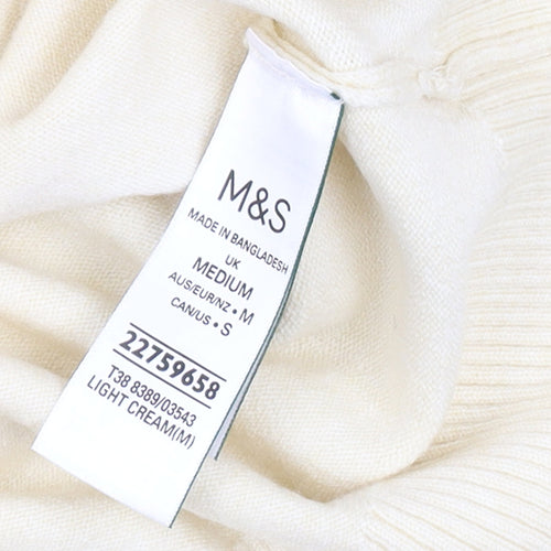Marks and Spencer Women Beige Roll Neck Knit Jumper M