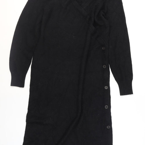 Tahari Women's Black Knit Long Button Coatigan Size XL