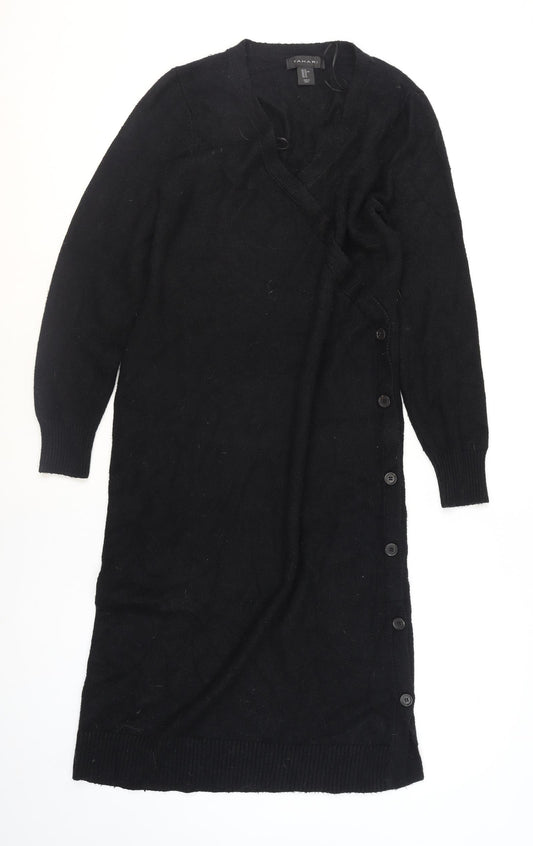 Tahari Women's Black Knit Long Button Coatigan Size XL