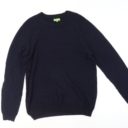 Feraud Men's Blue Knit Crew Neck Pullover Jumper Size M