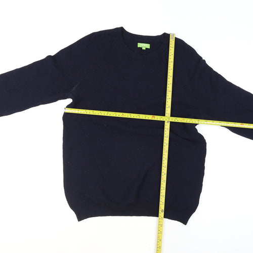Feraud Men's Blue Knit Crew Neck Pullover Jumper Size M