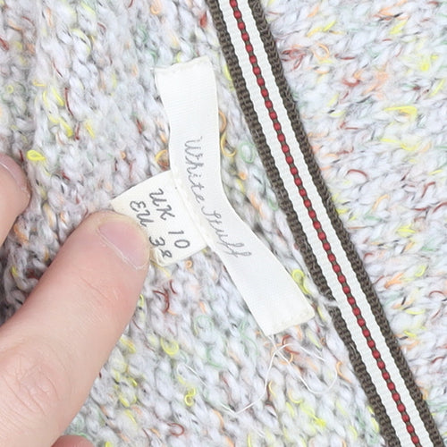 White Stuff Women's Multicoloured Chunky Knit Cardigan UK 10