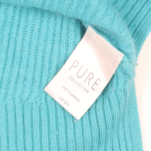 Pure Collection Women’s Blue V-Neck 100% Cashmere Jumper UK 8