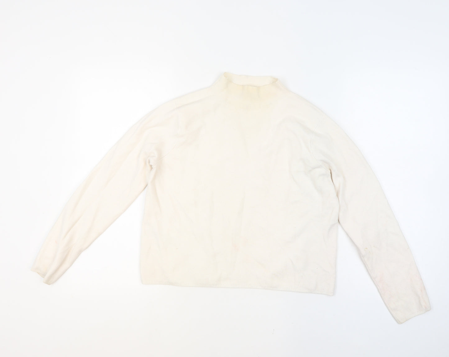 Mango Women’s Ivory Mock Neck Knit Jumper Size S