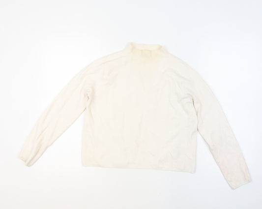 Mango Women’s Ivory Mock Neck Knit Jumper Size S