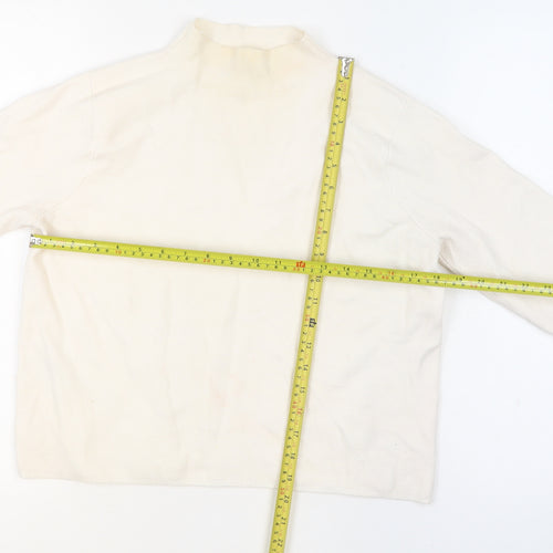 Mango Women’s Ivory Mock Neck Knit Jumper Size S