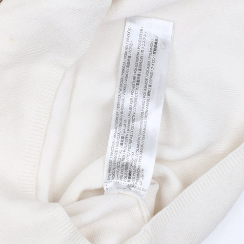 Mango Women’s Ivory Mock Neck Knit Jumper Size S