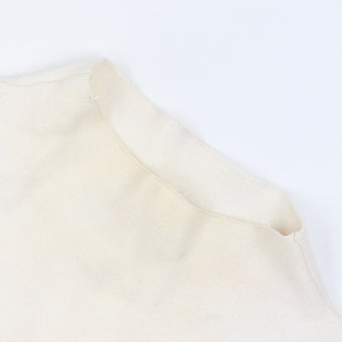 Mango Women’s Ivory Mock Neck Knit Jumper Size S