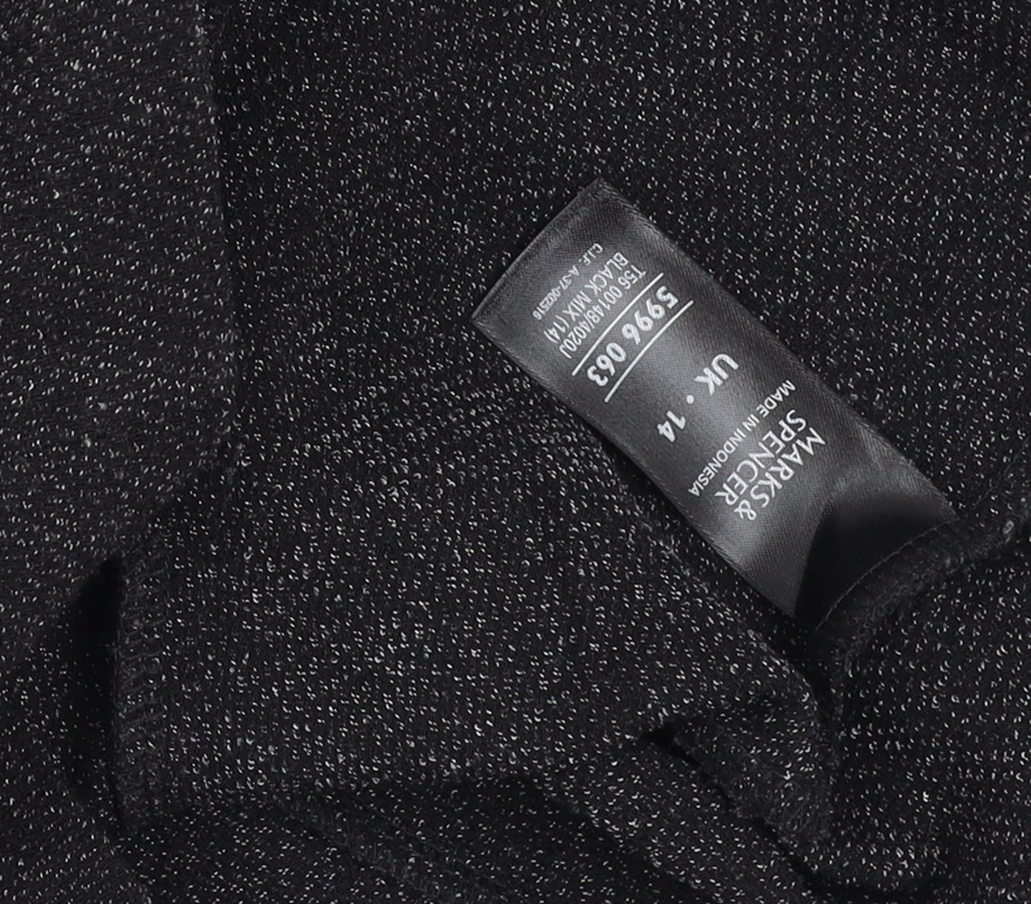 Marks and Spencer Women Black Size 14 Tweed Zip Suit Jacket
