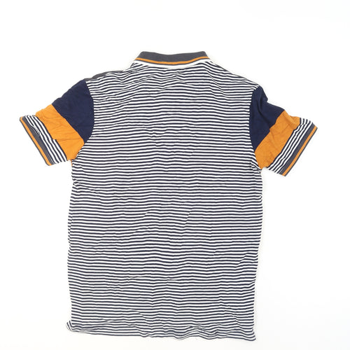 Royal Tag Men's Multicoloured Slim Fit Striped Polo Shirt M