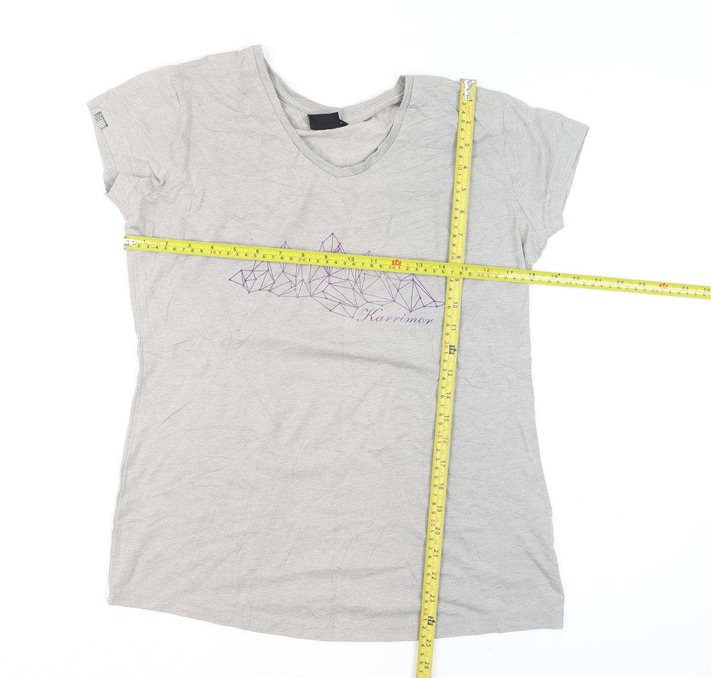 Karrimor Womens Grey V-Neck Short Sleeve T-Shirt Size 10