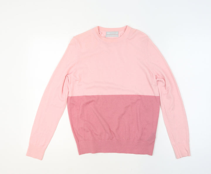 Marks and Spencer Womens Pink Merino Wool Crew Neck Jumper Size 12