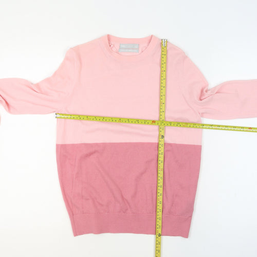 Marks and Spencer Womens Pink Merino Wool Crew Neck Jumper Size 12
