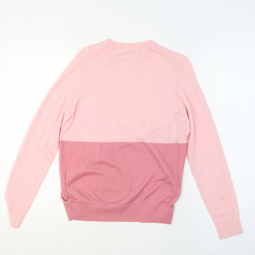 Marks and Spencer Womens Pink Merino Wool Crew Neck Jumper Size 12