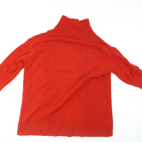 ZARA Men's Red Roll Neck Wool Knit Jumper Size S