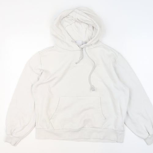 Adidas Women Beige Hooded Pullover Sweatshirt Size 12 Cotton Blend
