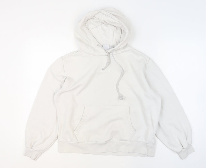 Adidas Women Beige Hooded Pullover Sweatshirt Size 12 Cotton Blend