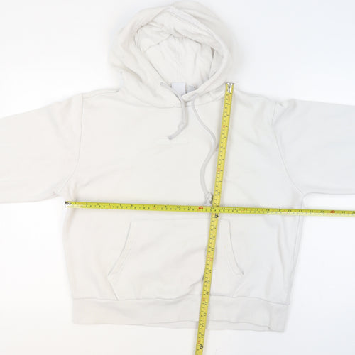 Adidas Women Beige Hooded Pullover Sweatshirt Size 12 Cotton Blend