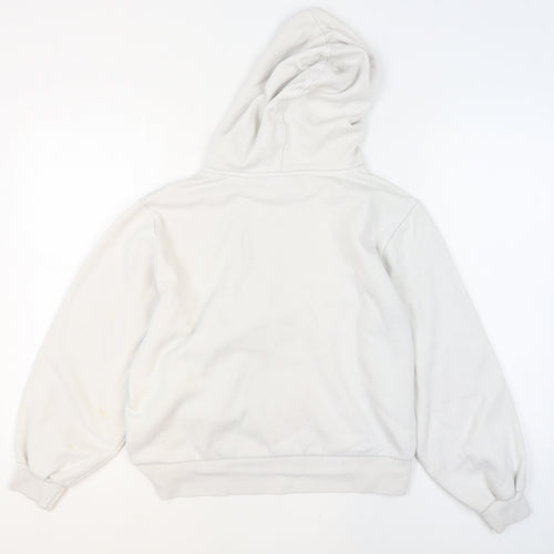 Adidas Women Beige Hooded Pullover Sweatshirt Size 12 Cotton Blend