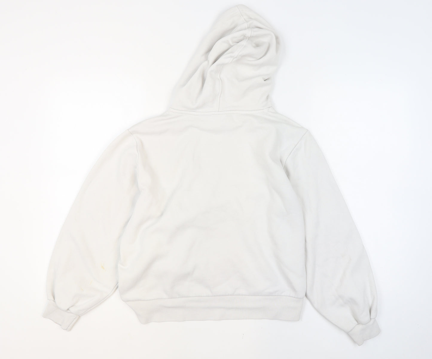 Adidas Women Beige Hooded Pullover Sweatshirt Size 12 Cotton Blend