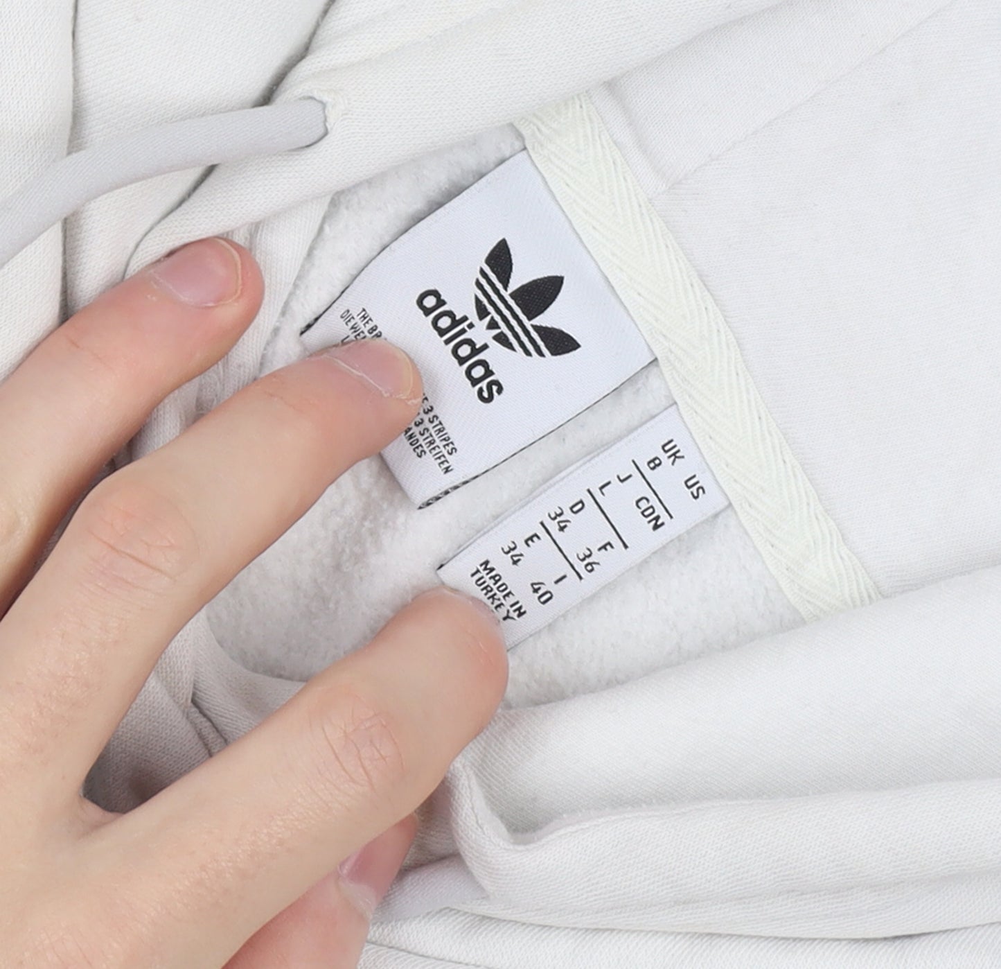 Adidas Women Beige Hooded Pullover Sweatshirt Size 12 Cotton Blend