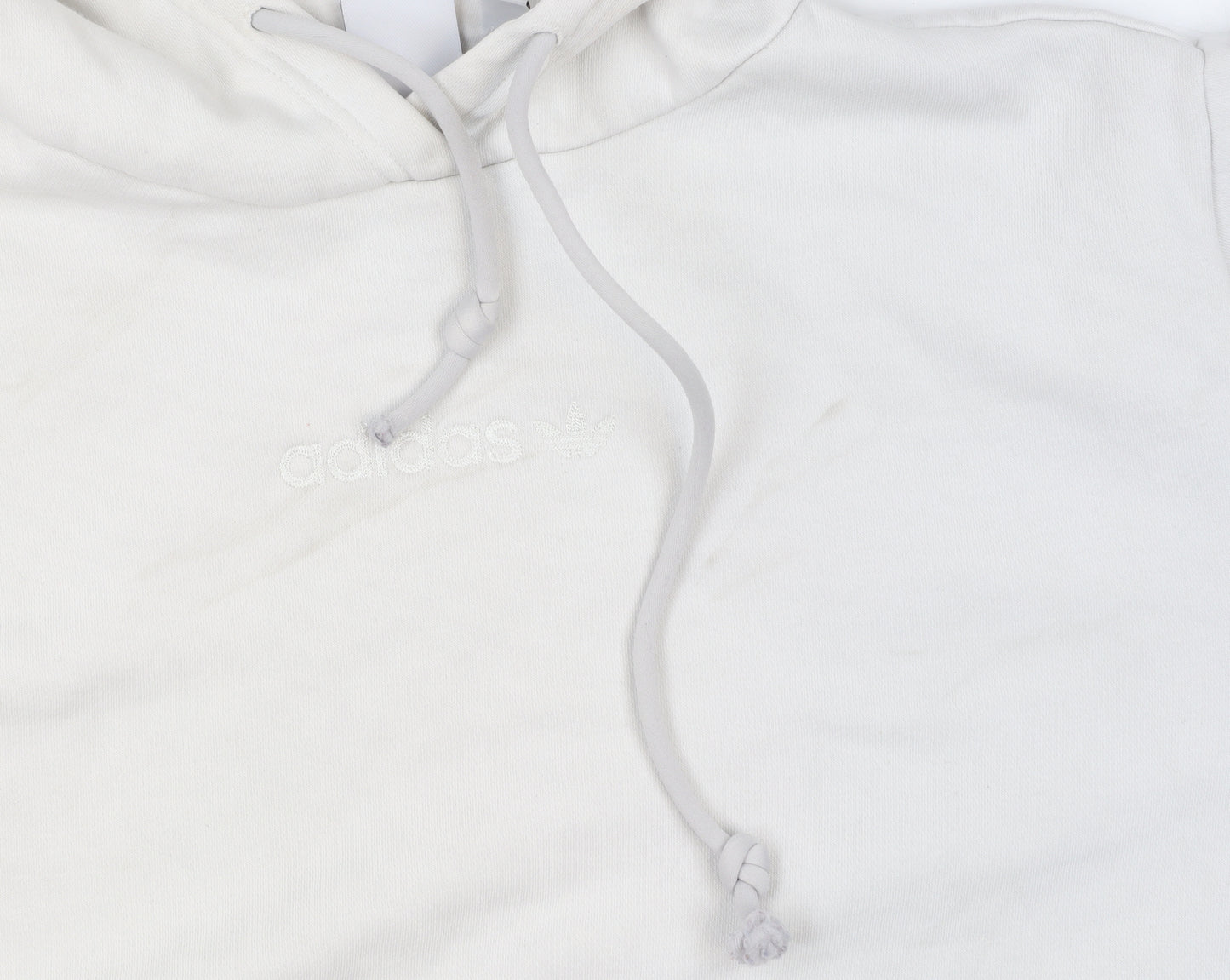 Adidas Women Beige Hooded Pullover Sweatshirt Size 12 Cotton Blend