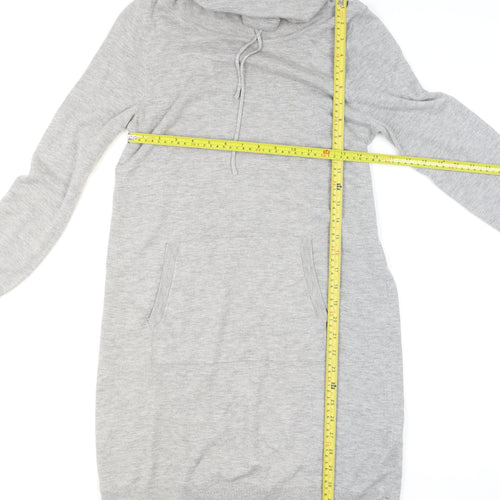 Beacon Cove Women Grey Cowl Neck Tunic Jumper Size 10 Long Sleeve Knit