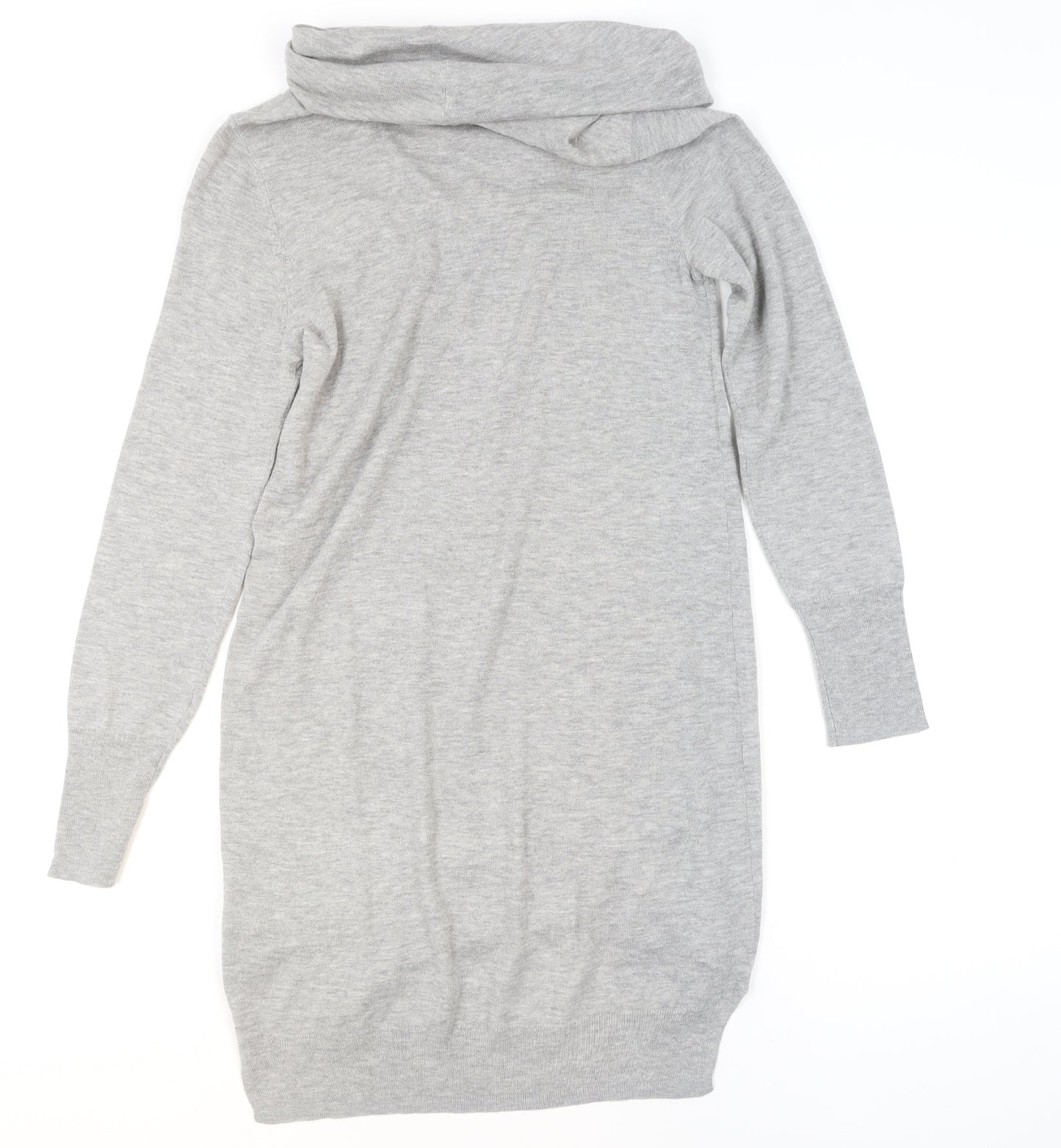 Beacon Cove Women Grey Cowl Neck Tunic Jumper Size 10 Long Sleeve Knit