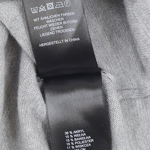 Beacon Cove Women Grey Cowl Neck Tunic Jumper Size 10 Long Sleeve Knit
